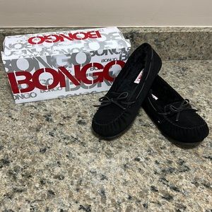 Bongo Moxie Black suede moccasins Sz 9
